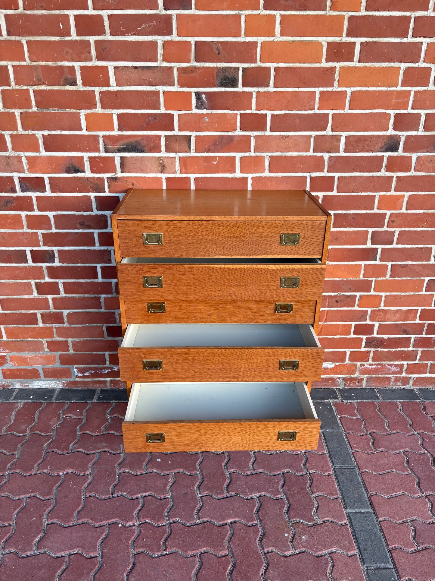 Vintage Kommode mit 6 Schubladen aus Eiche