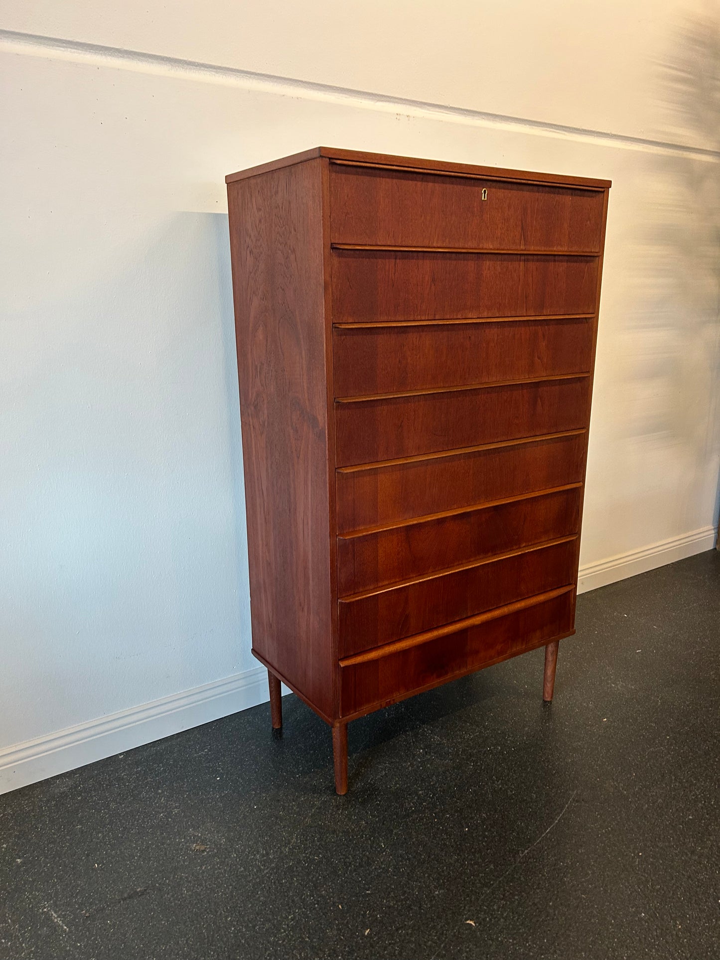 Vintage Teak Kommode 8-schübig